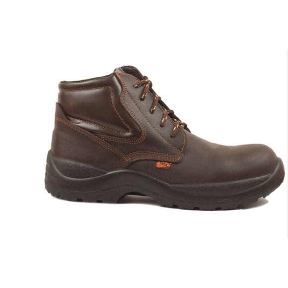 NEW MENS SAFETY WORK BOOTS- IMPACT & SLIP RESISTANT, WATERPROOF | BROWN SIZE 9.5 - Picture 8 of 9